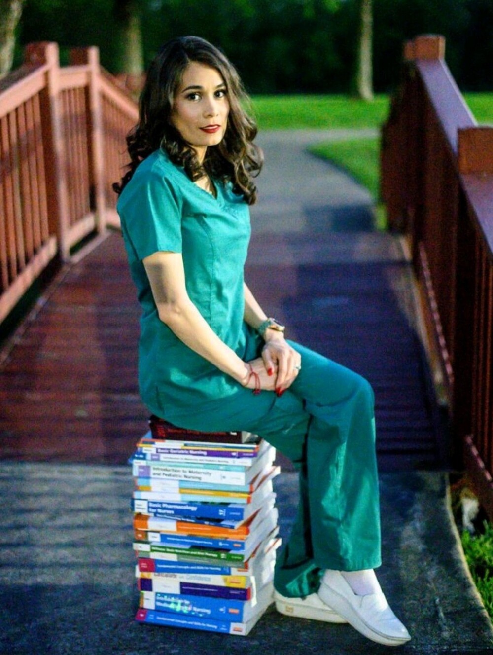 JAANUU Hunter‎ Green Moto Peplum Zip Side  Scrub Top Size XS (Flawed)
